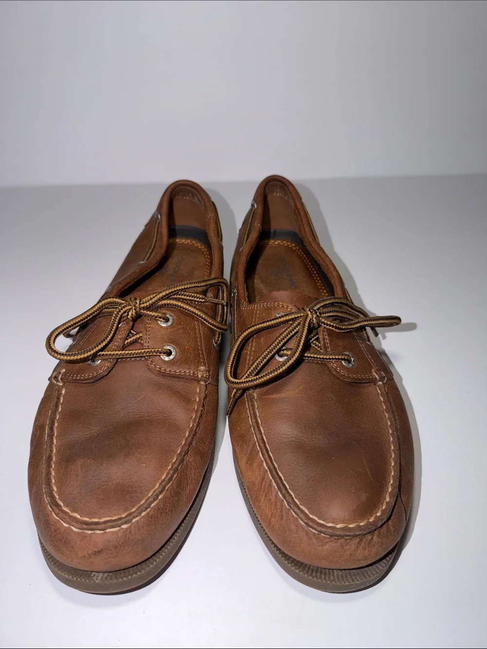 Dockers Tan/Brown Leather Lace-Up Boat Shoes